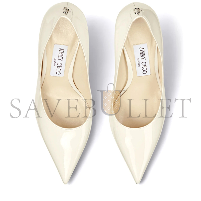 JIMMY CHOO LOVE 85 LATTE PATENT LEATHER PUMPS WITH JC EMBLEM LOVE85PWJ JIMMY CHOO LOVE 85 LATTE PATENT LEATHER PUMPS WITH JC EMBLEM LOVE85PWJ